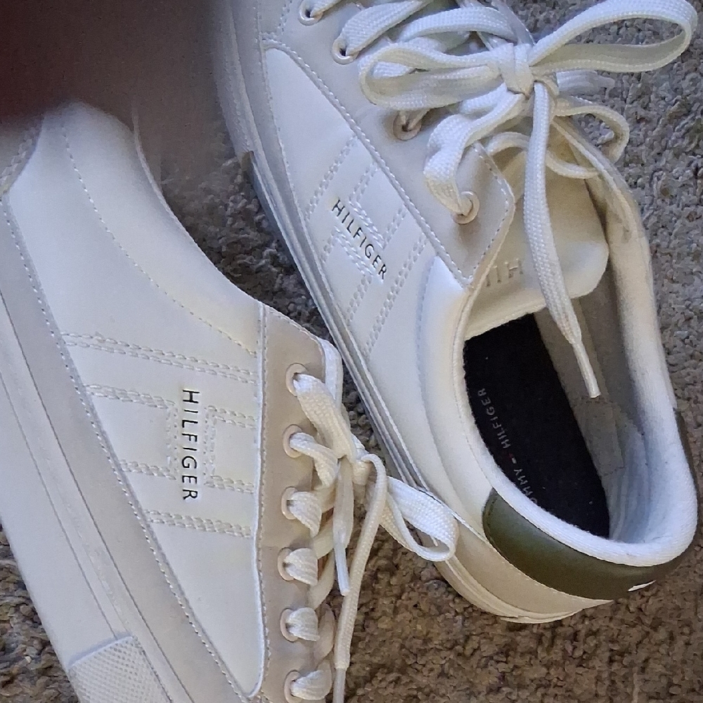 Tommy Hilfiger White and Green Sneakers - Picture 10 of 14